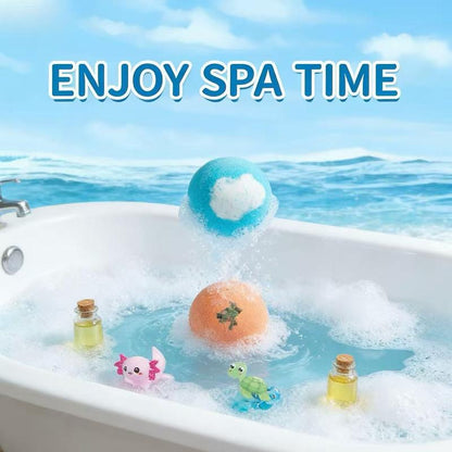 🔥LAST DAY 50% OFF - 🛁 Natural Bath Bombs for Kids with Mega Bubbles & Surprise Inside 🥚✨