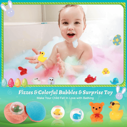 🔥LAST DAY 50% OFF - 🛁 Natural Bath Bombs for Kids with Mega Bubbles & Surprise Inside 🥚✨