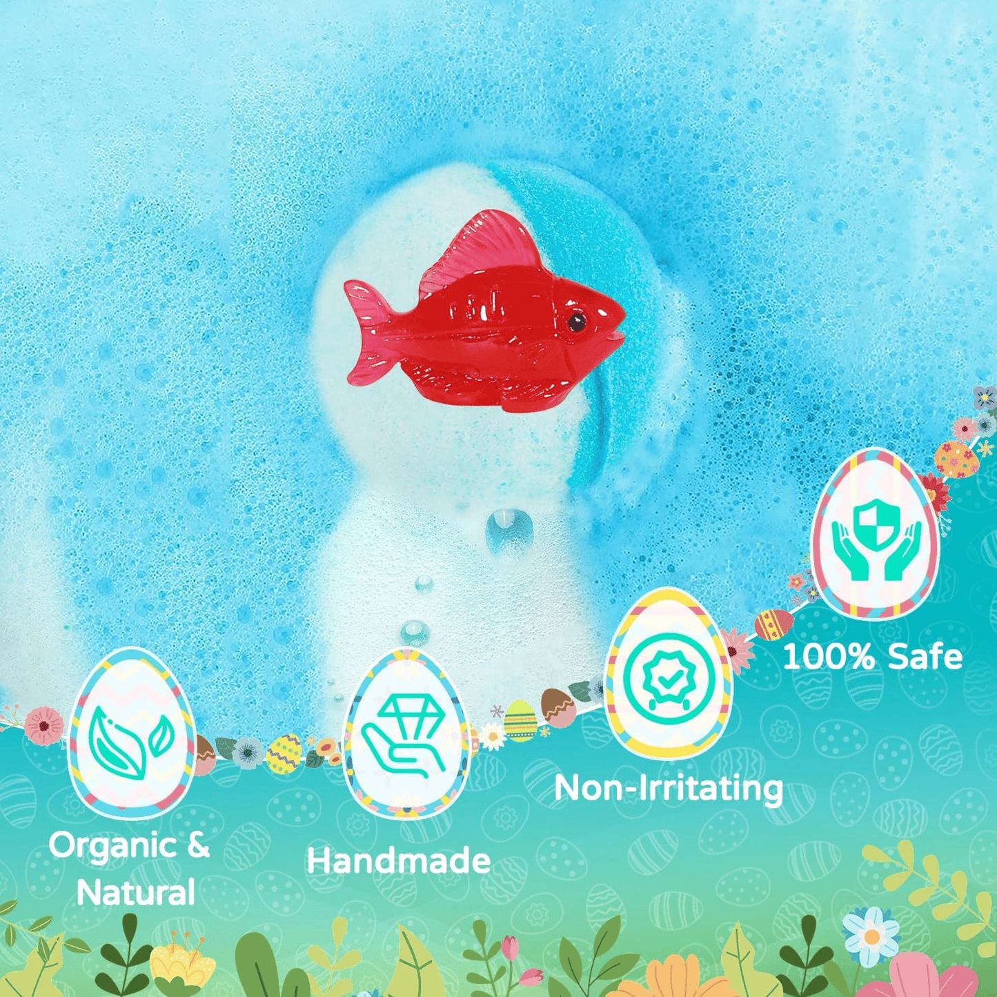 🔥LAST DAY 50% OFF - 🛁 Natural Bath Bombs for Kids with Mega Bubbles & Surprise Inside 🥚✨