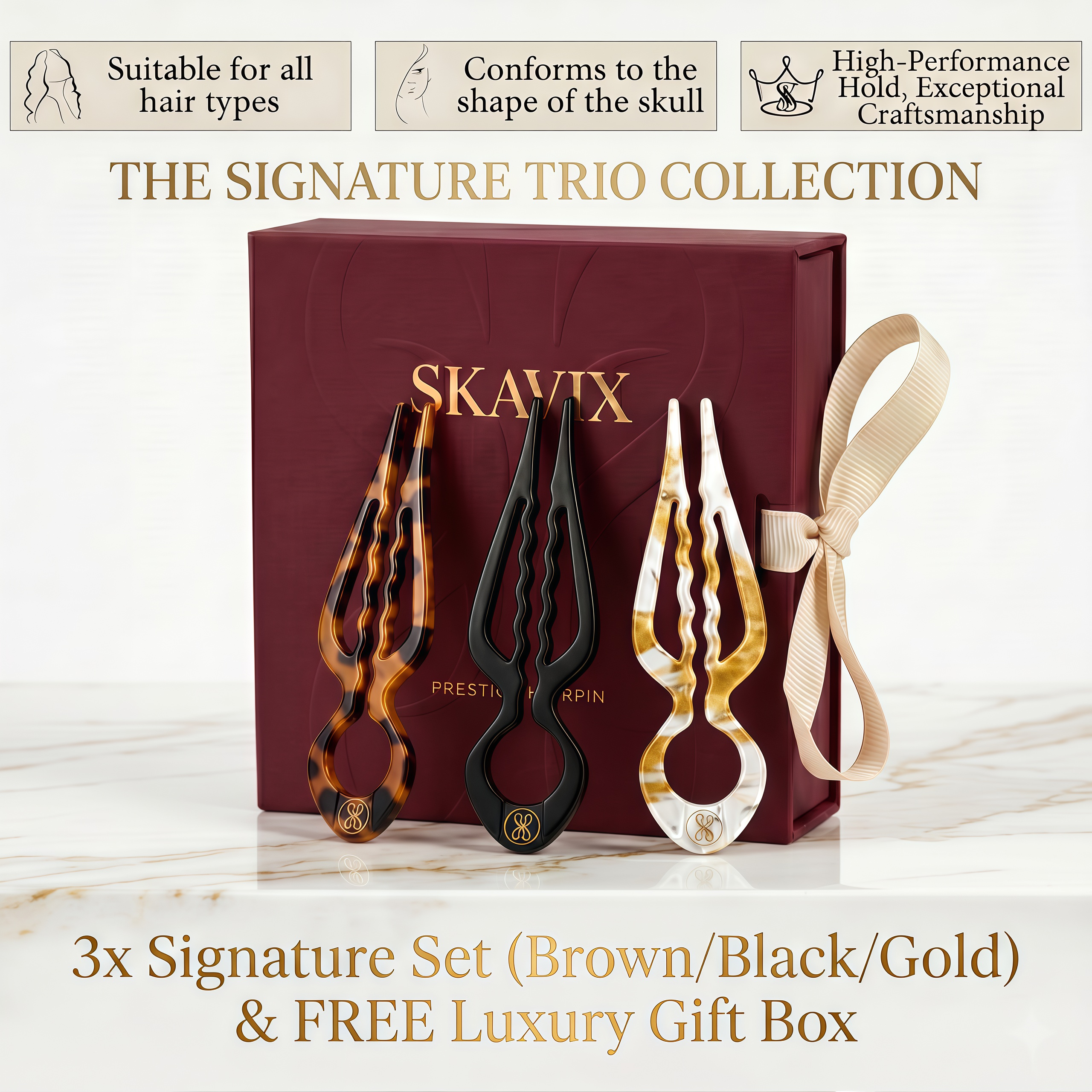 3x Signature Set (Brown/Black/Gold) & FREE Luxury Gift Box 🎁